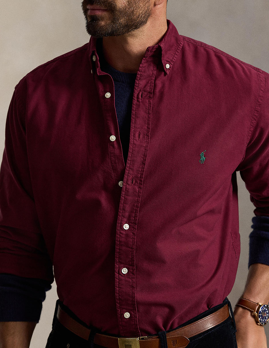 Camisa formal de algodón manga larga para hombre 7