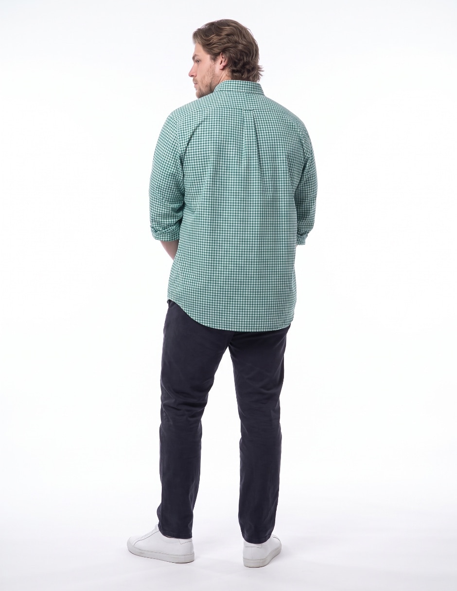 Camisa casual de algodón manga larga para hombre 2