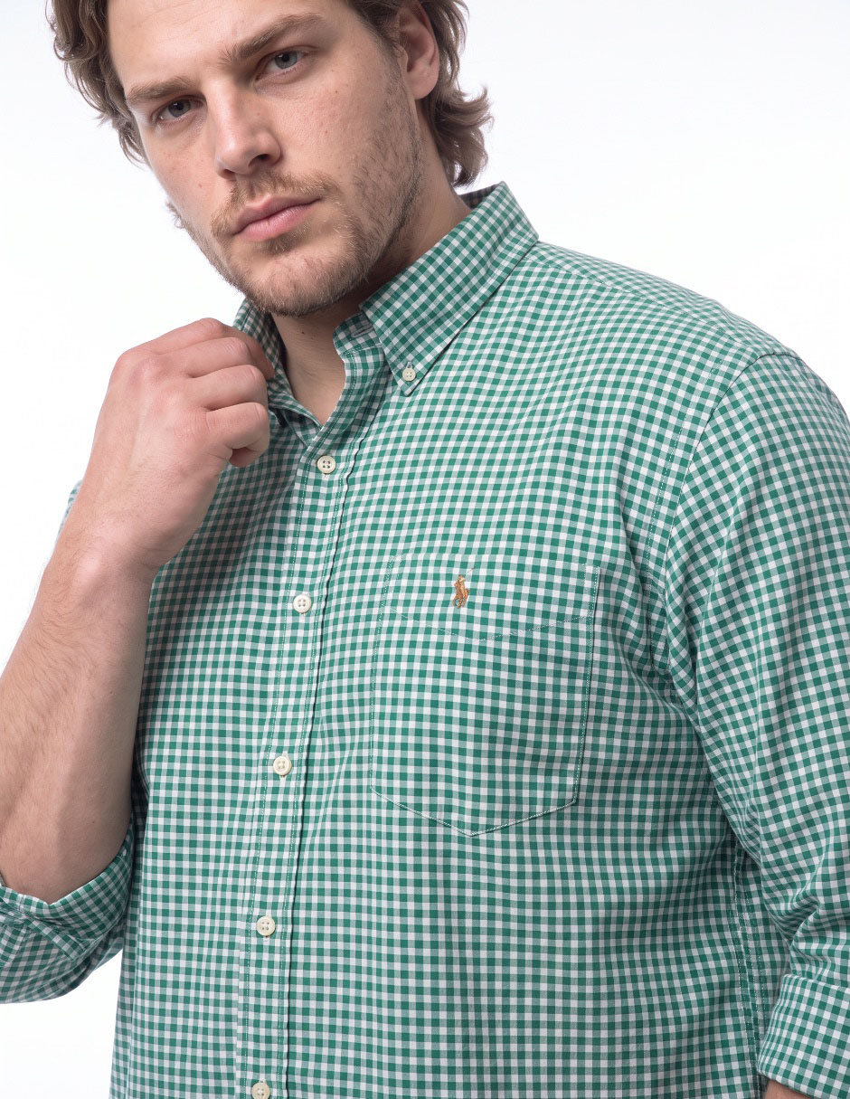 Camisa casual de algodón manga larga para hombre 4