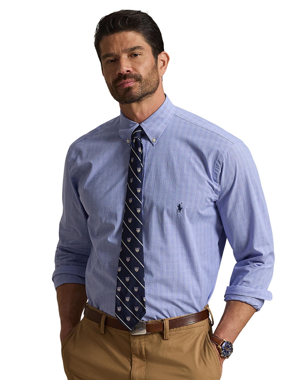 Camisa casual de algodón manga larga para hombre