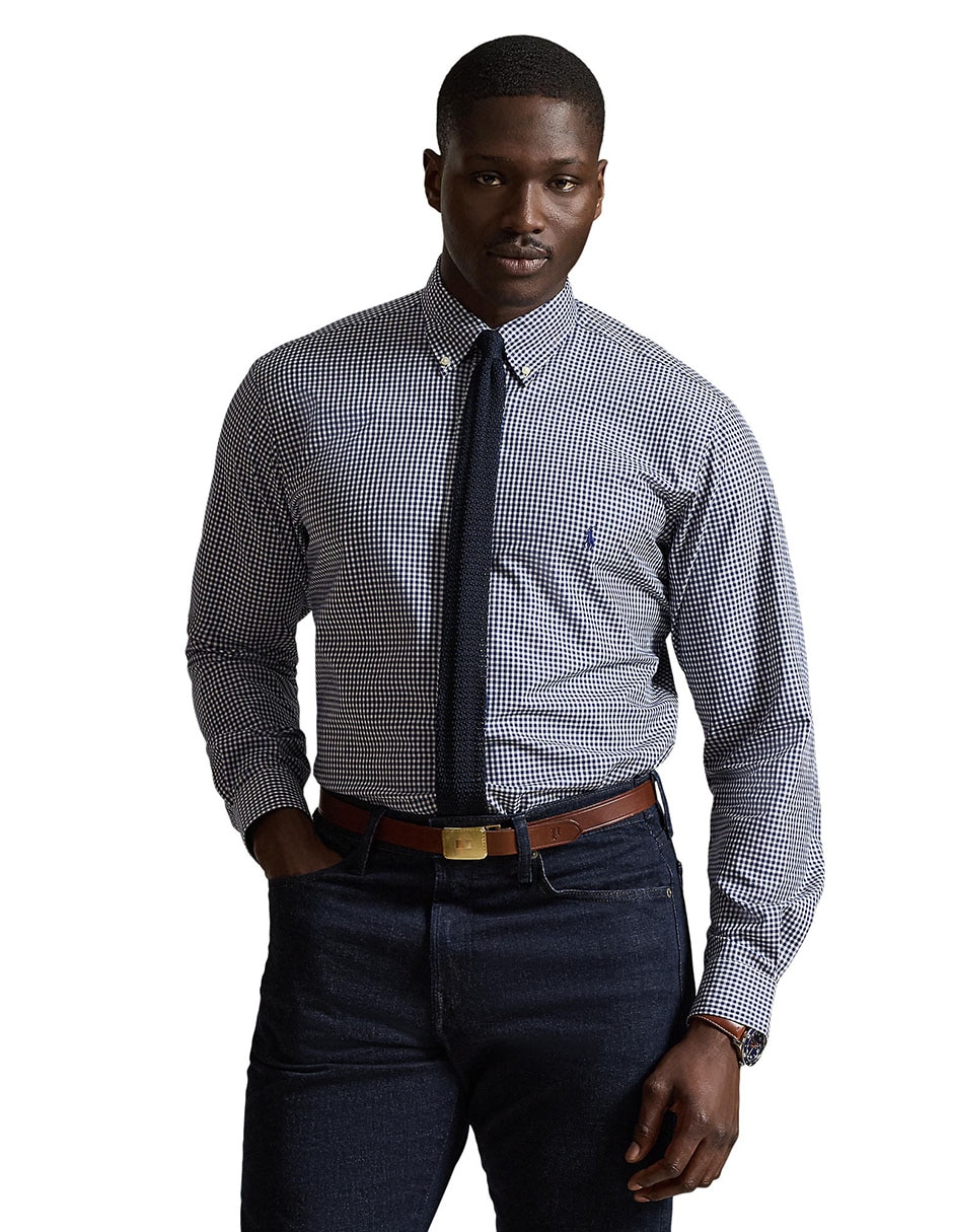 Camisa business casual de algodón manga larga para hombre