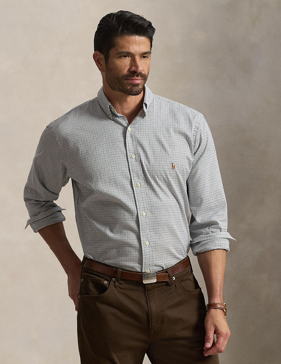 Camisa casual de algodón manga larga para hombre Camisa casual de algodón manga larga para hombre