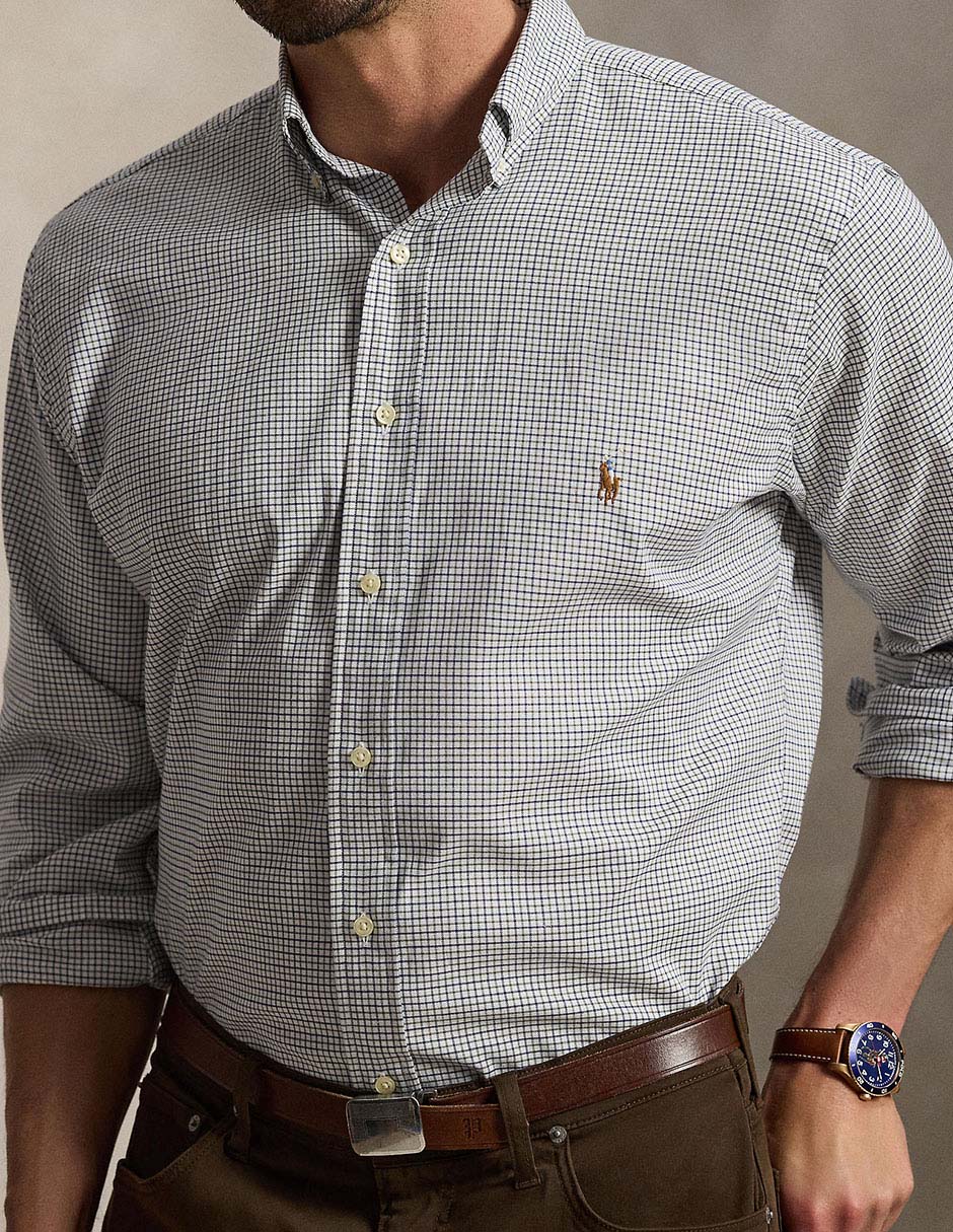 Camisa casual de algodón manga larga para hombre 7