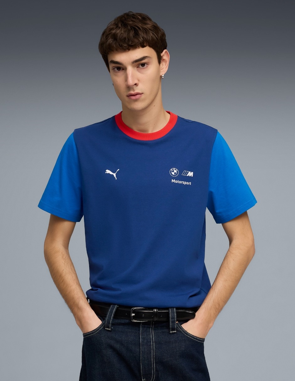 Playera bmw mms ess logo tee cuello redondo para hombre