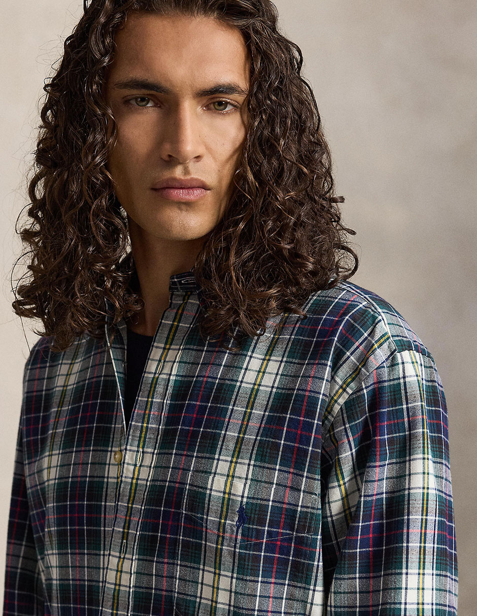 Camisa casual de algodón manga larga para hombre 6
