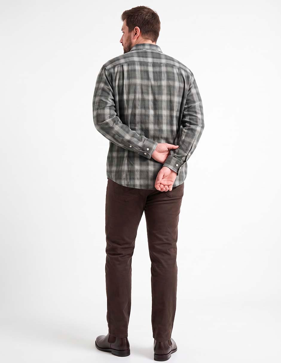 Camisa casual de pana manga larga para hombre 2