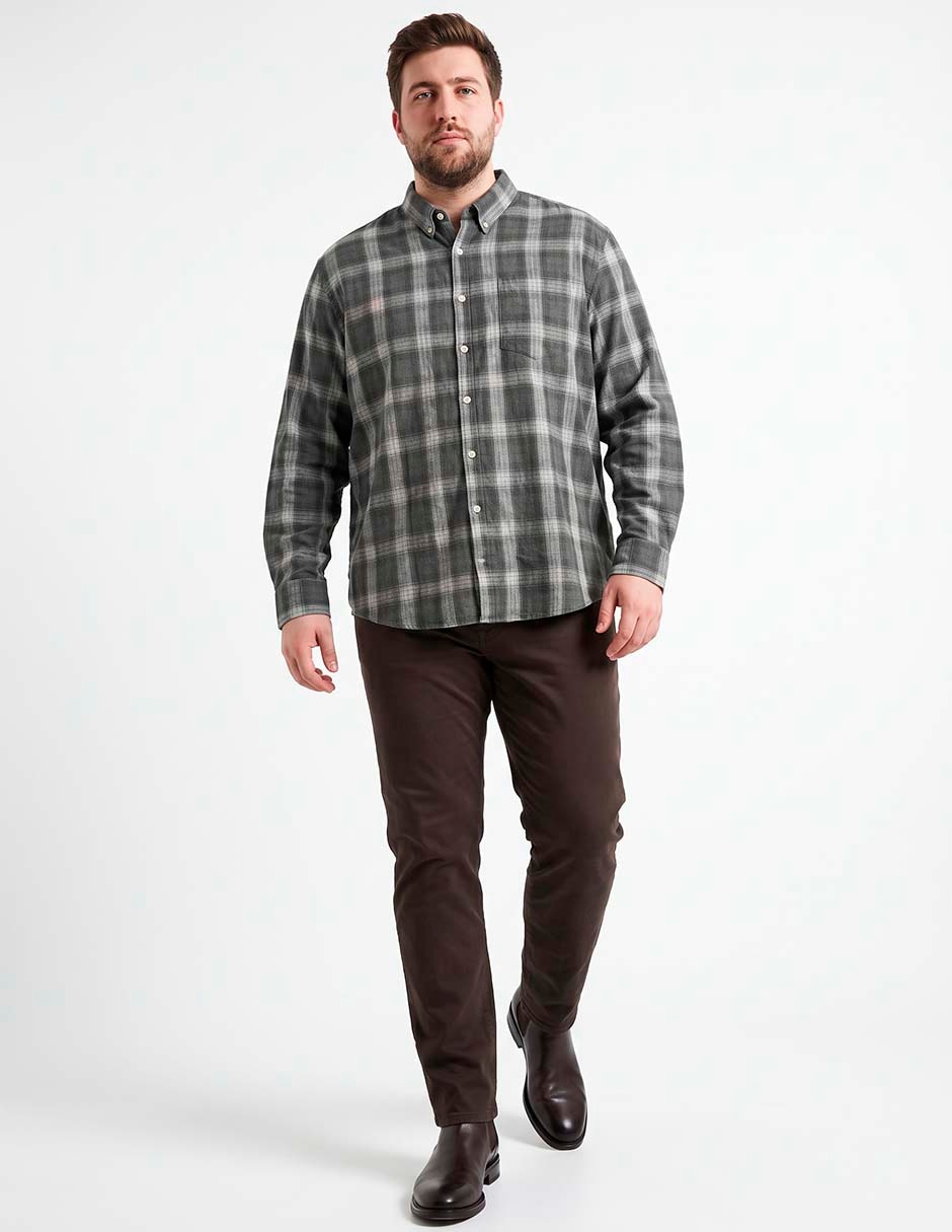 Camisa casual de pana manga larga para hombre 3