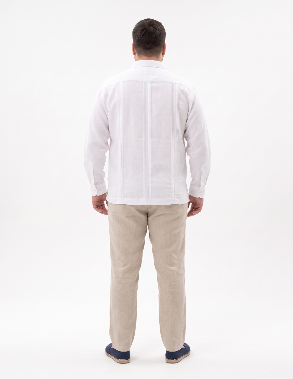Guayabera manga larga para hombre 2