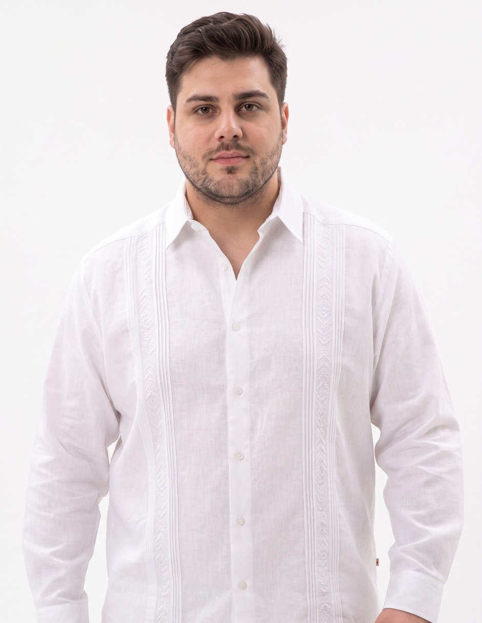 Guayabera manga larga para hombre 4