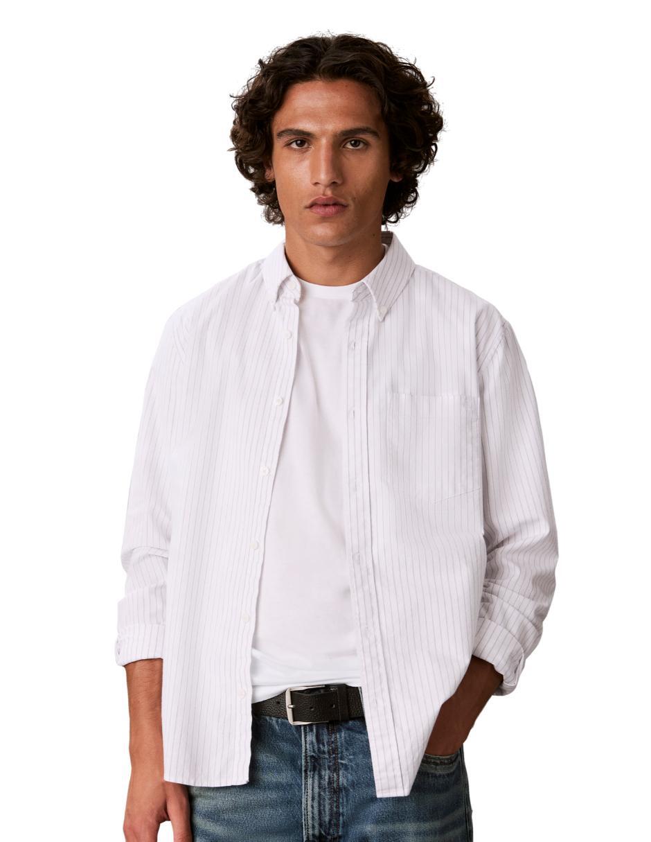 Camisa business casual oxford shirts manga larga para hombre