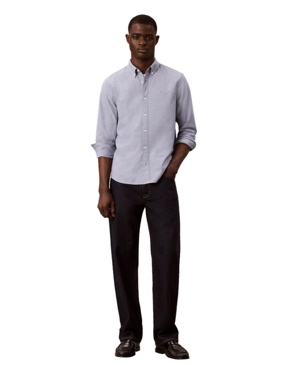Camisa business casual oxford shirts manga larga para hombre 4