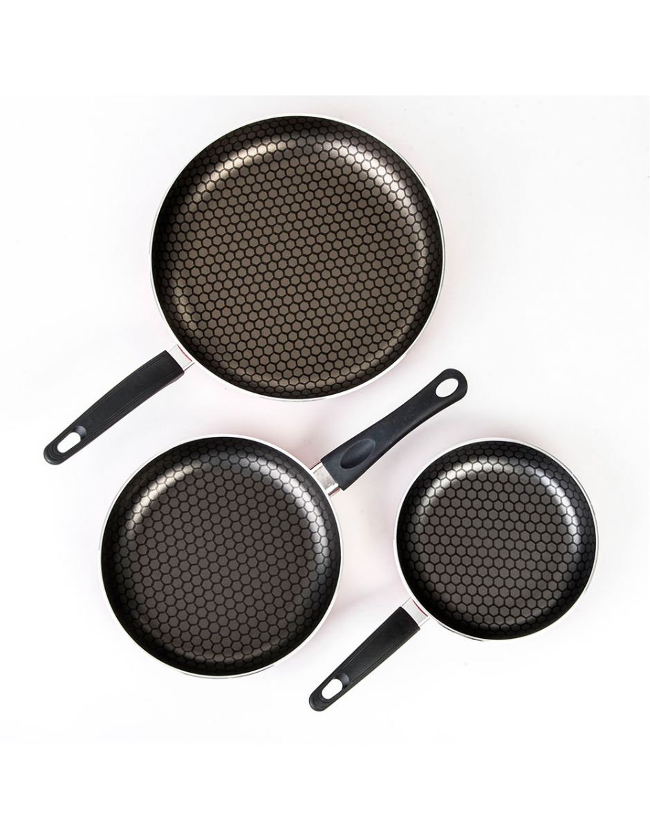 Set de sartenes de aluminio 3 piezas