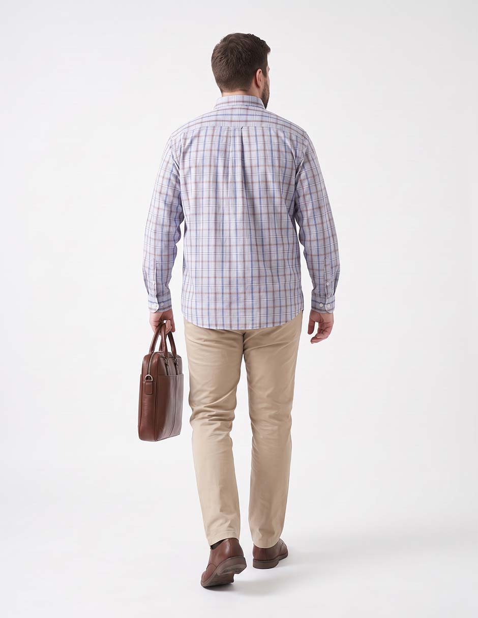 Camisa casual de algodón manga larga para hombre 4