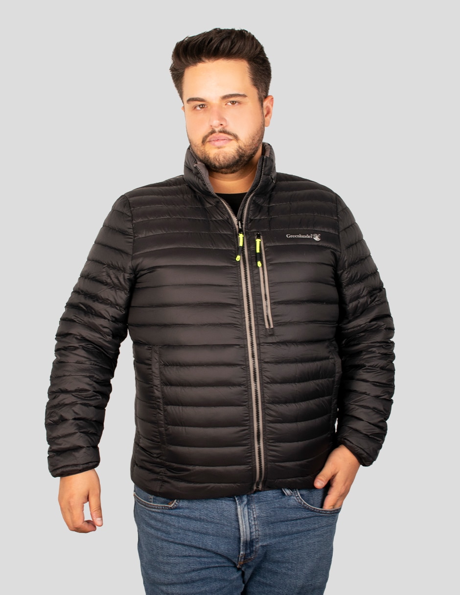 Chamarra capitonada capucha y bolsa para hombre Chamarra capitonada capucha y bolsa para hombre