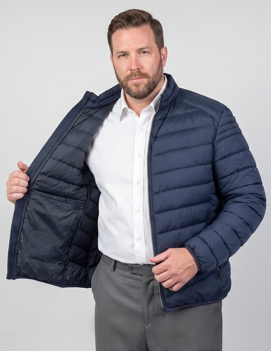 Chamarra capitonada con bolsillos para hombre 2
